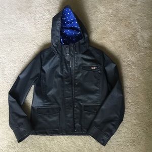 Hollister Rain jacket Navy Juniors Large